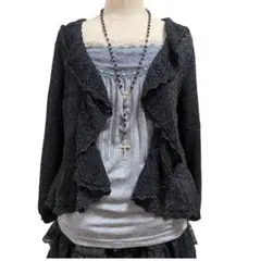 Y2K ニットボレロ フリル ダークコアダークコケット 平成ギャル