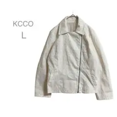 【KCCO】　ライダースジャケット　ふくれジャガード　総柄　花柄　アウター　L