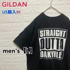 ●T547【US輸入】ギルダン Tシャツ ブラック系 men's【L】