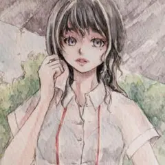 手描きイラスト　オリジナルイラスト　アナログイラスト　水彩イラスト