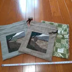 パッチワーク巾着袋2個セット