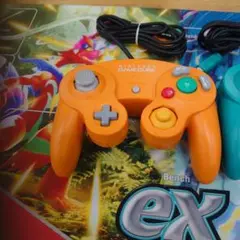 ジャンク。ニンテンドーゲームキューブコントローラーエメラルドグリーン　オレンジ
