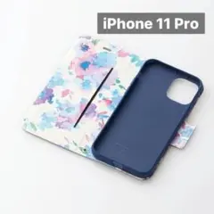 新品未開封 iPhone 11 pro 手帳型 ケース レザー ネイビー A14