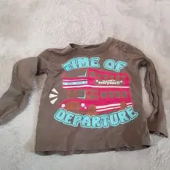 バスデザインのブラウンTシャツ