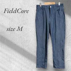 FieldCore クロップドデニムパンツ M ダークブルー 柔らかい 2554