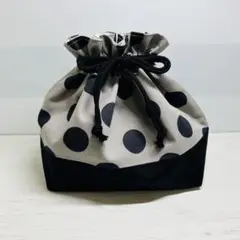 お弁当袋 ドット ラテカラー ハンドメイド 巾着袋 【530】