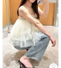 【新品未使用】snidel chacot チュールチュチュ　アイボリー
