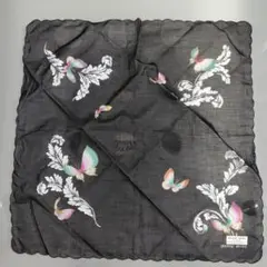 ハナエモリ ハンカチ 黒　ブラック