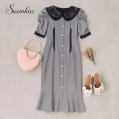 Swankiss RS vintage milk O/P グレー　千鳥