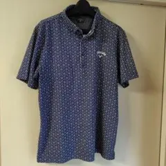Callaway 幾何学模様 ネイビーシャツ　サイズＬＬ