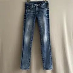 P00874 美脚 ローライズ ダークブルー スキニーデニム Y2K