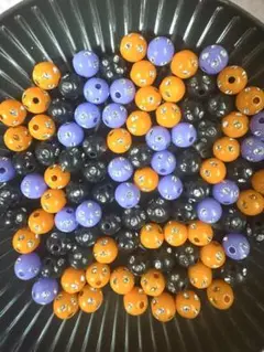 【新品】ビーズ ハロウィン 8mm ビジュー付き 100個