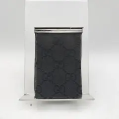 グッチ　シガレットケーヅ　タバコケース　GGキャンバス　ブラック