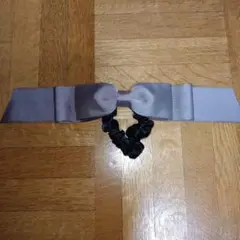 新品　モカリボンと黒シュシュのヘアアクセサリー