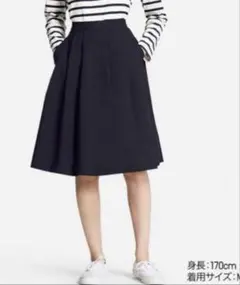 UNIQLO　ユニクロ　ハイウエストドライストレッチタックスカート　S