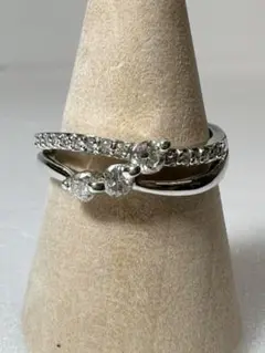 【D0.30ct/pt900】ダイヤモンド プラチナ レディースリング 指輪