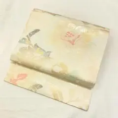 〔6350〕着物 名古屋帯 名古屋仕立て 白 350㎝