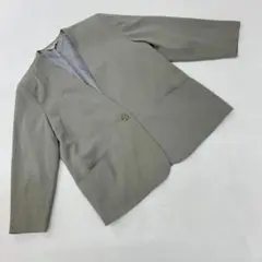 RÉCOLTE ノーカラージャケット シンプル ポリエステル ベージュ 13R