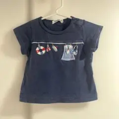 ファミリア　Tシャツ　ネイビー　80