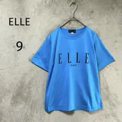 極美品✨ELLE エル/Tシャツ/M/ロゴプリント シンプル ブルー