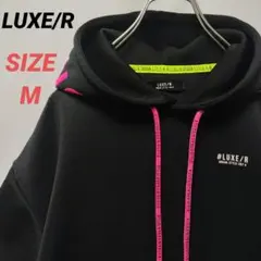 LUXE/R　ラグジュ　パーカー　フーディ　半袖　メンズ　黒　ロゴ　M