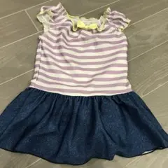 ストライプノースリーブワンピース 110
