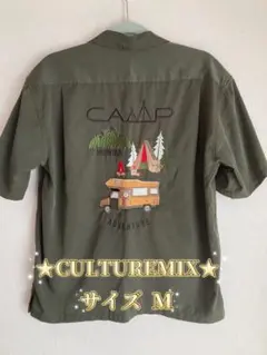 ★CULTUREMIX オープンカラーシャツ★カーキ サイズＭꕤ.·*.