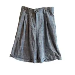 【ジョージ】F フリーサイズ グレー チェック ショートパンツ ハーフパンツ