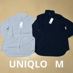 新品未使用UNIQLOユニクロレーヨンエアリーブラウスレディースM2枚セット