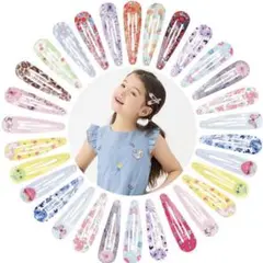 サムコス ヘアクリップ 40点セット 20色セット ヘアピン おまけカチューシャ