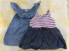 GAP ベビーワンピース　ボーダーと無地2点まとめ　80