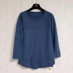 新品△Mon Saluer モンサルー△長袖ニットプルオーバー ブルーS