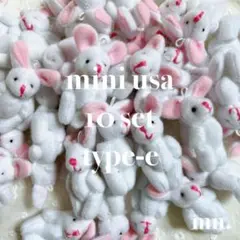 【10個セット】ミニうさぎ　白ピンク　チビうさぎ　ミニぬいぐるみ　　ハンドメイド
