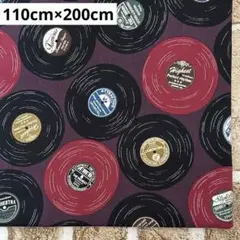オックス生地 レコード柄 110cm×200cm