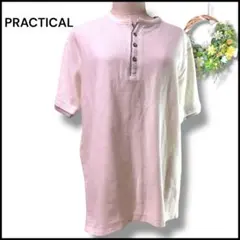 PRACTICAL トップス シャツ ヘンリーネック 半袖 L ホワイト