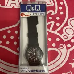 シチズンQ&Q ブラック アナログ腕時計 10気圧防水　新品未使用