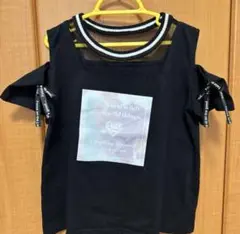 黒Tシャツ オフショルダー 肩出し　130
