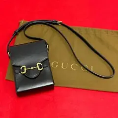極 美品 GUCCI グッチ ホースビット カーフレザー ミニ ショルダーバッグ