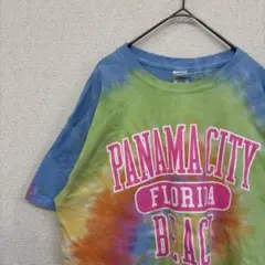 アメリカ古着　tシャツ カレッジ　ロゴ　タイダイ　L 2372