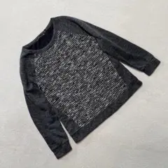 Anna Nicola スウェット グレー Uネック 無地 バイカラー Mサイズ