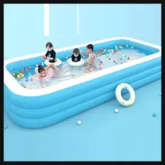 ꒰未使用꒱滑り止め加工 ジャンボプール 水色 最長2m ファミリーサイズ