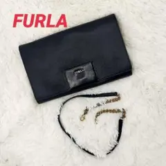 フルラ ショルダーバッグ 2way チェーン クラッチバッグ サフィアーノレザー