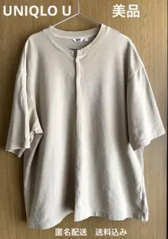 美品【UNIQLO U】エアリズムコットンオーバーサイズTシャツ前開きリメイク】