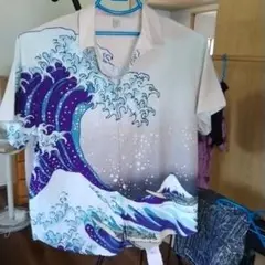アロハシャツ 波と富士山 XL