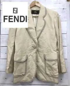 221218 FENDI テーラードジャケット リネン 麻