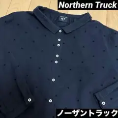 NT ノーザントラック ダークネイビー ドット柄 長袖シャツ ブラウス