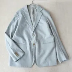 極美品✨　ロエフ　テーラードジャケット　カシミヤ混　水色　シングル