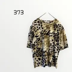 【373】半袖Tシャツ　カットソー　総柄　派手　個性派