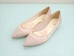 ダイアナ【新品】ディズニープリンセス ピンクチュール フラットパンプス★36.5