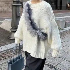 最終値下げ　バイカラー フリルチュールショルダー
